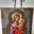 Greek Art Corner - Holy Mary in rustic slate 1' x 1' - 041-c