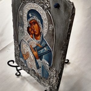 Greek Art Corner - Holy Mary in silver slate - 042