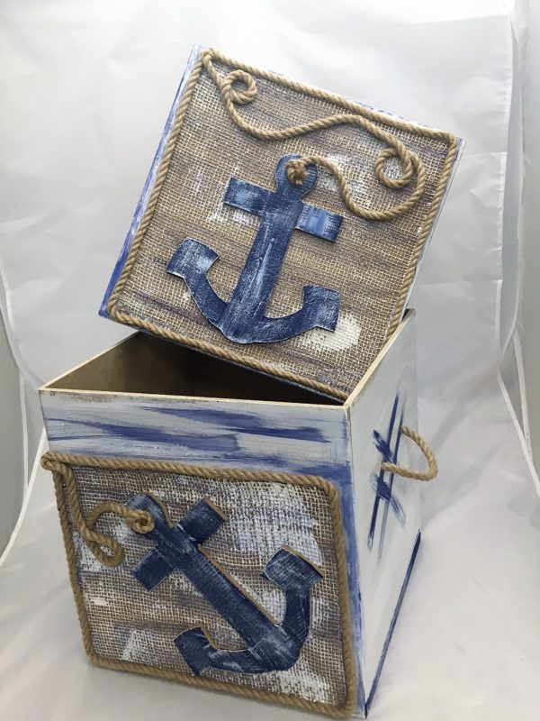 anchor themed keepsake box for boy