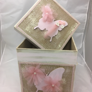 butterfly themed keepsake box for girl's baptism